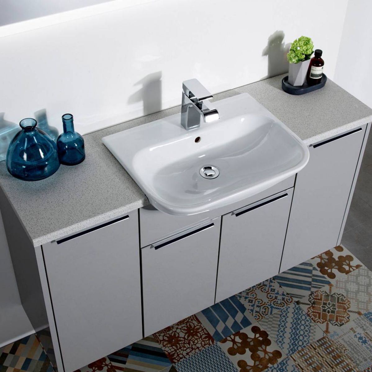 example image of a semi recessed basin